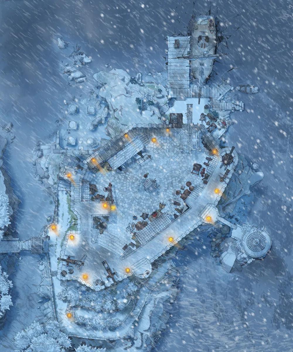 Templar Sea Fort map, Winter variant