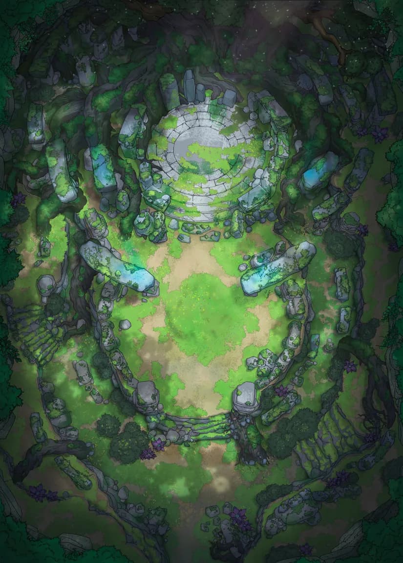 Mysterious Druid Grove map, No Statues Day variant