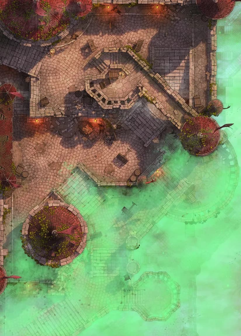 Castle Battlements map, Poison Gas Stage 03 variant