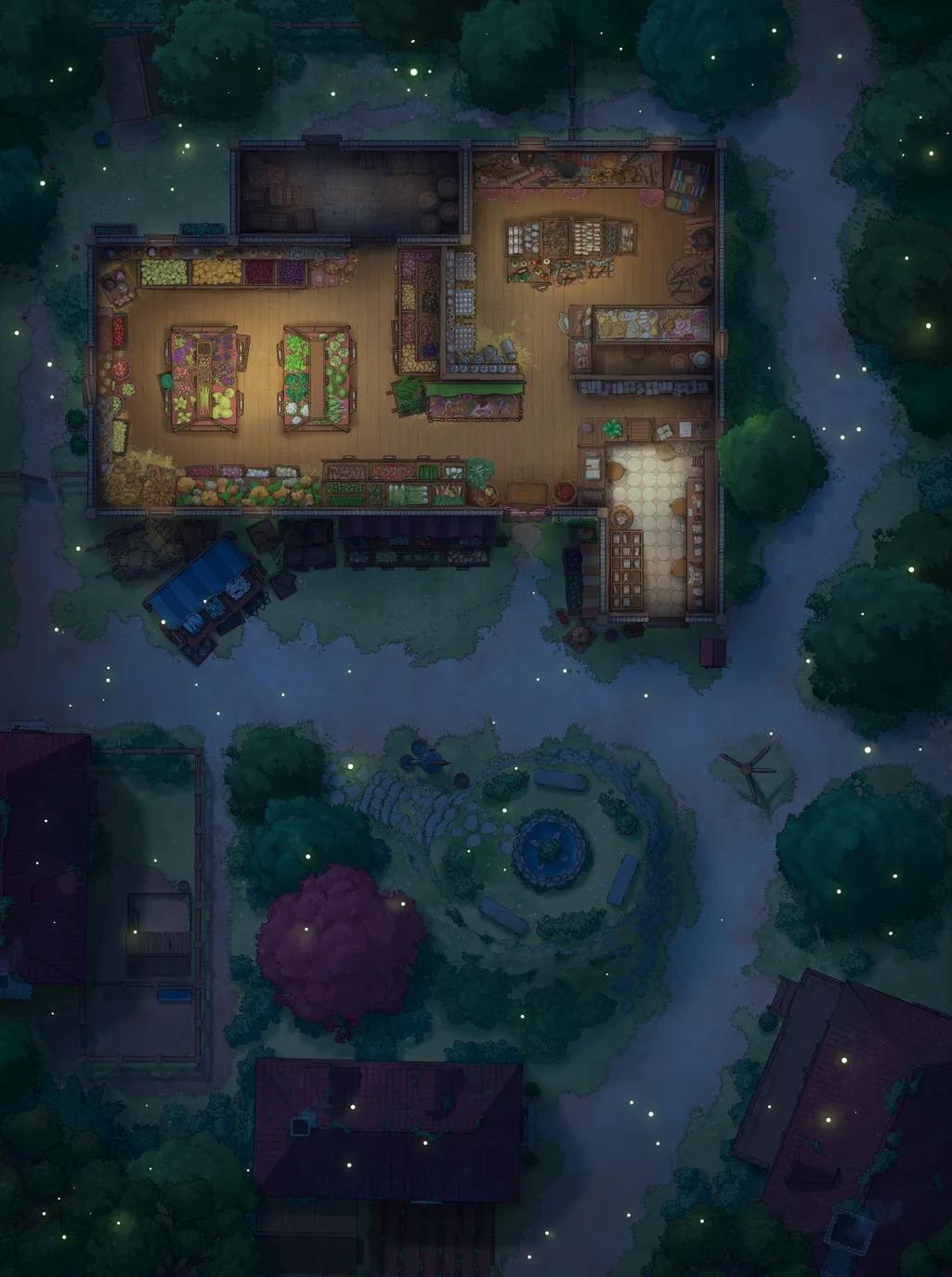 Gentle Village Greengrocer map, Fireflies variant