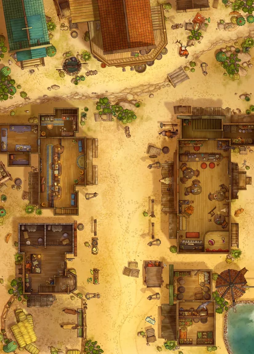 Wild West Town map, Original Interior Day variant