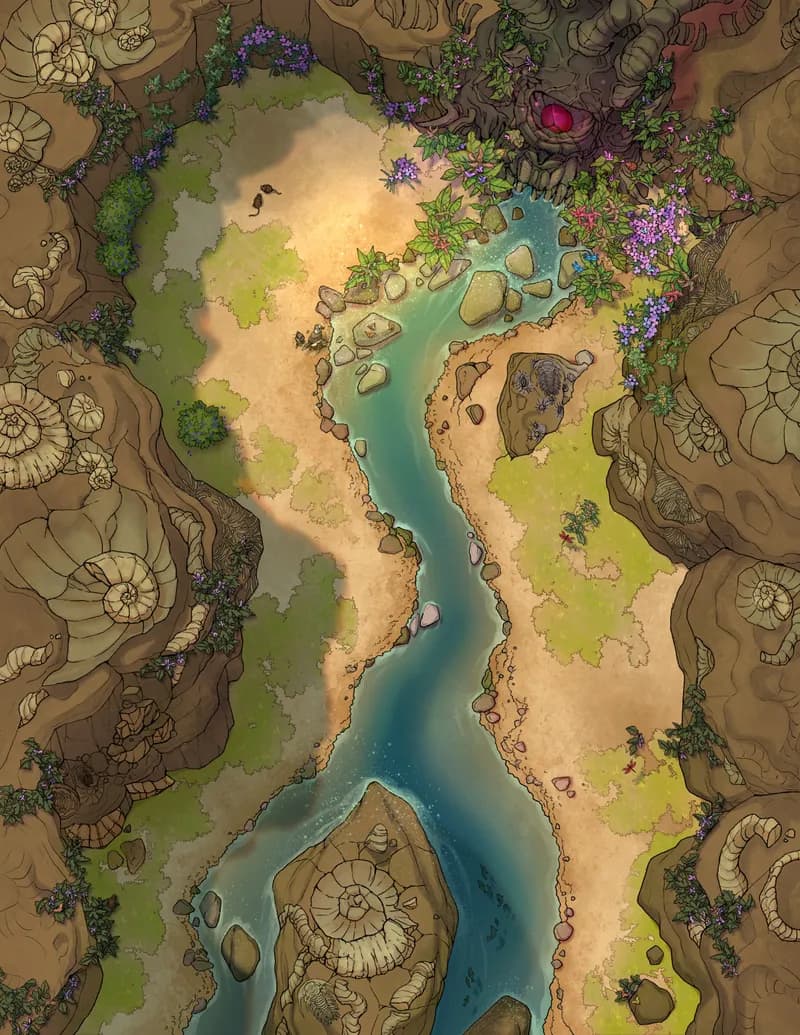 Fossil Caves map, Natural Day variant