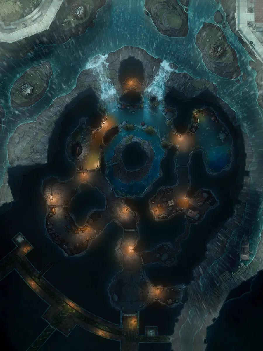 Hippogriff Postal Centre Interior map, Underground Rain variant