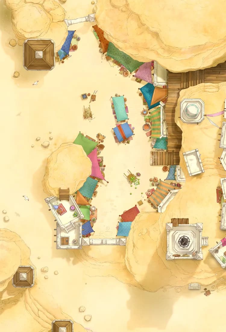 Beachside Bazaar map, Desert Town variant