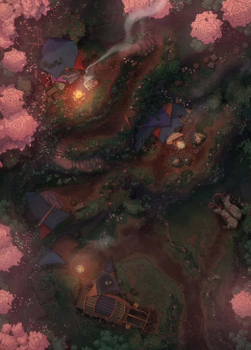 Cloud Forest Camp map, Spring variant