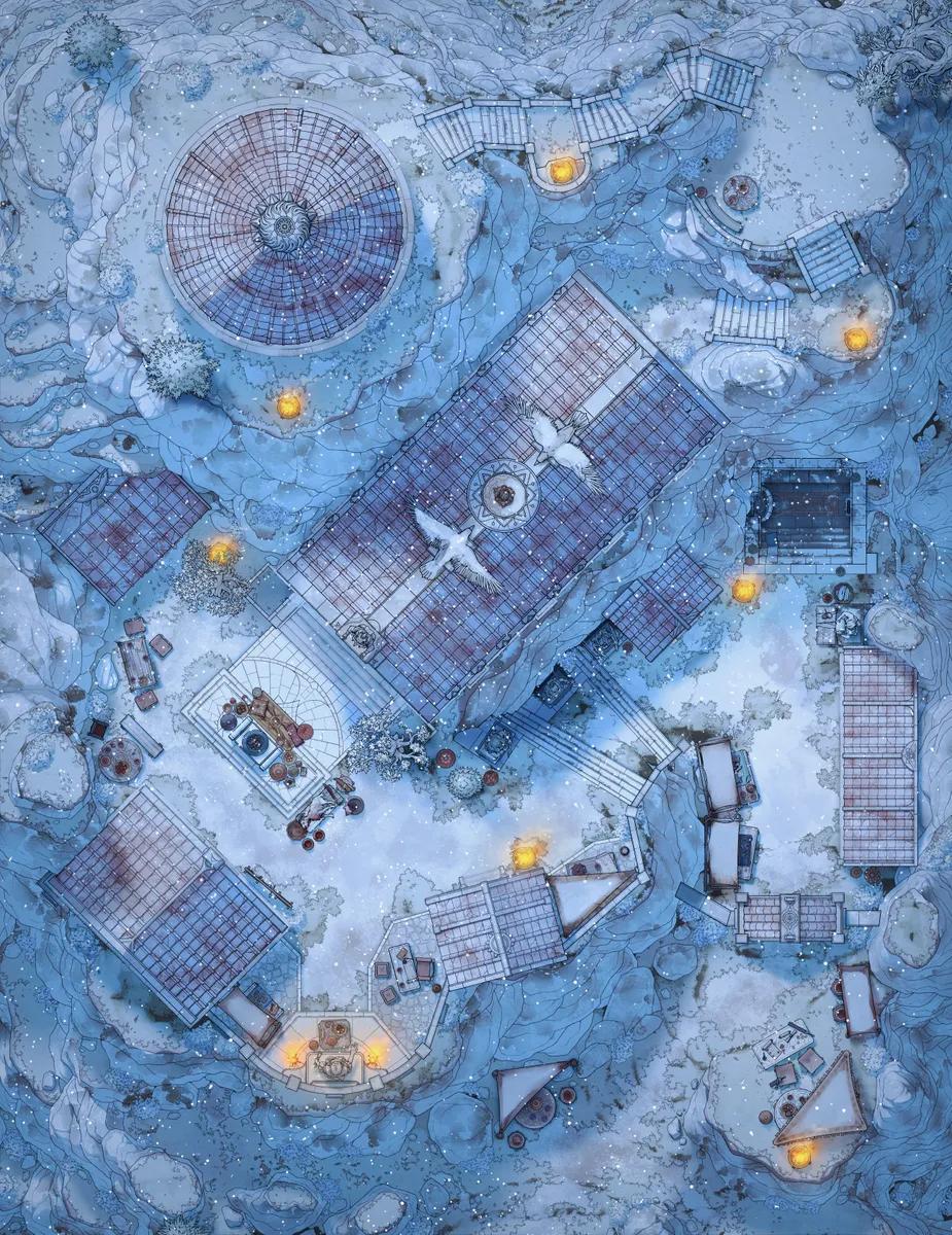 Temple of the Oracle map, Winter variant