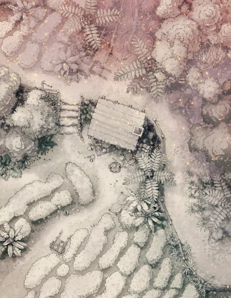 Secluded Tea Valley map, Ashfall variant