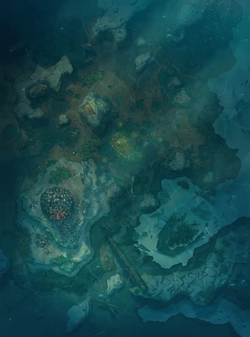 Siren's Shipwreck Shore map, Underwater variant