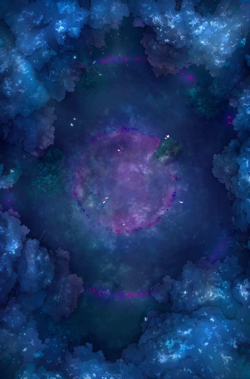 Overgrown Magic Forest map, Fairy Rings Night variant