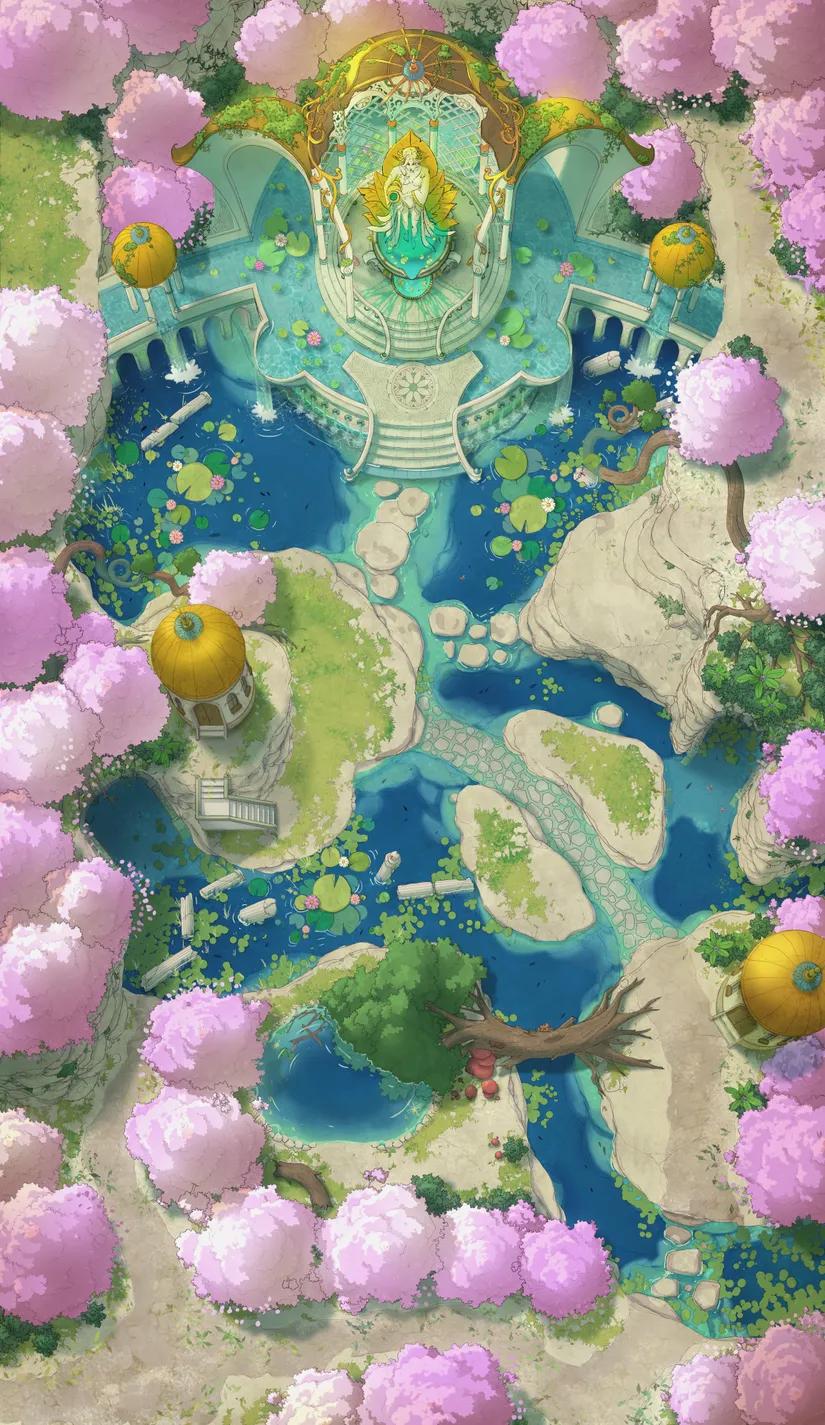 Nymph Fountain map, Spring variant