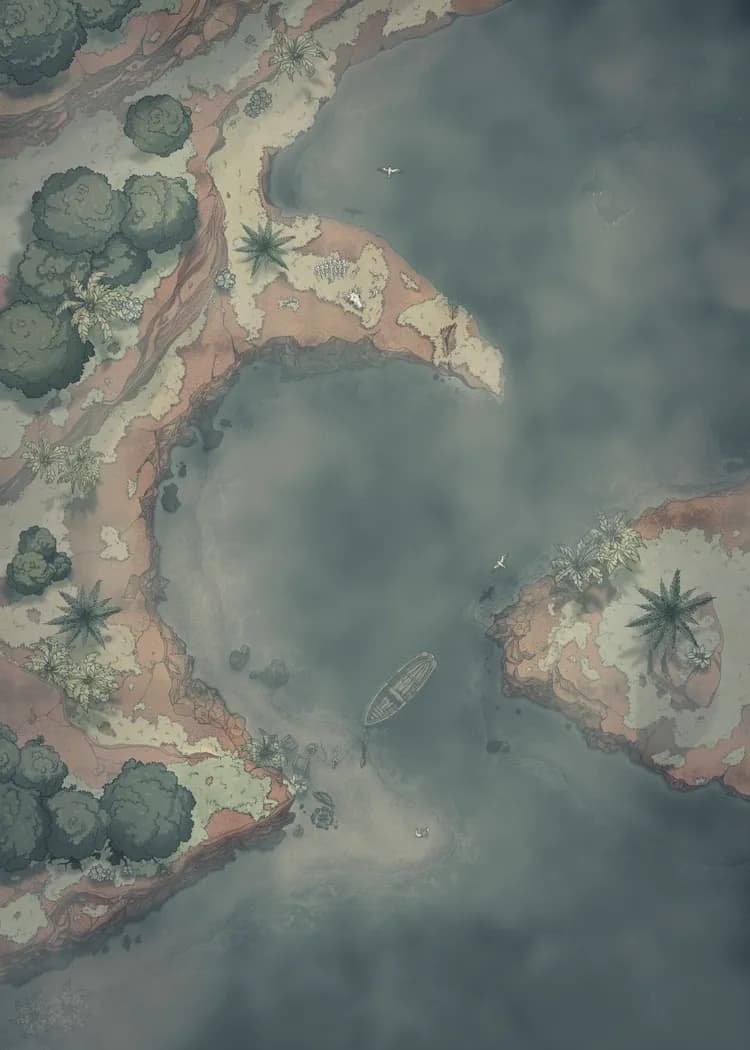 Beachside Cliff map, Fog variant