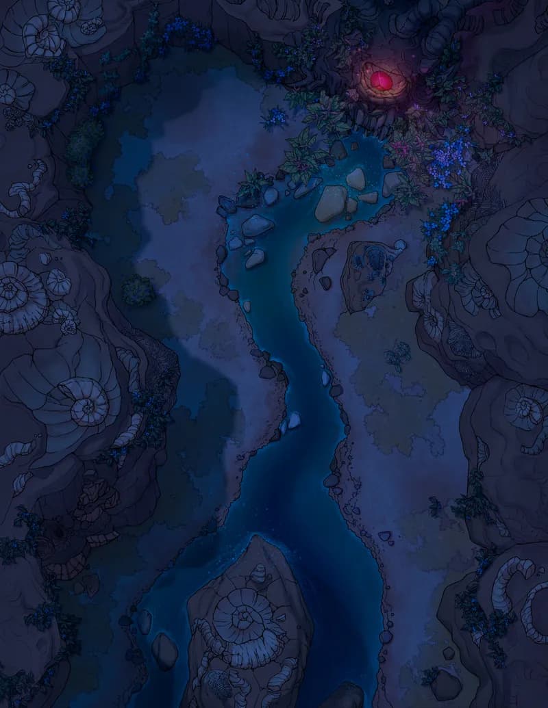 Fossil Caves map, Natural Night variant