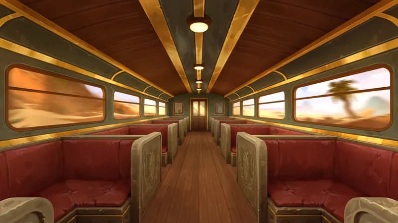 Lightning Rail Train - Passenger Car map, Desert variant