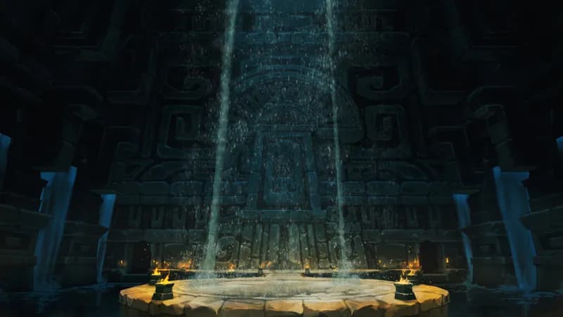 Temple of the Couatl Boss Room map, Rain variant