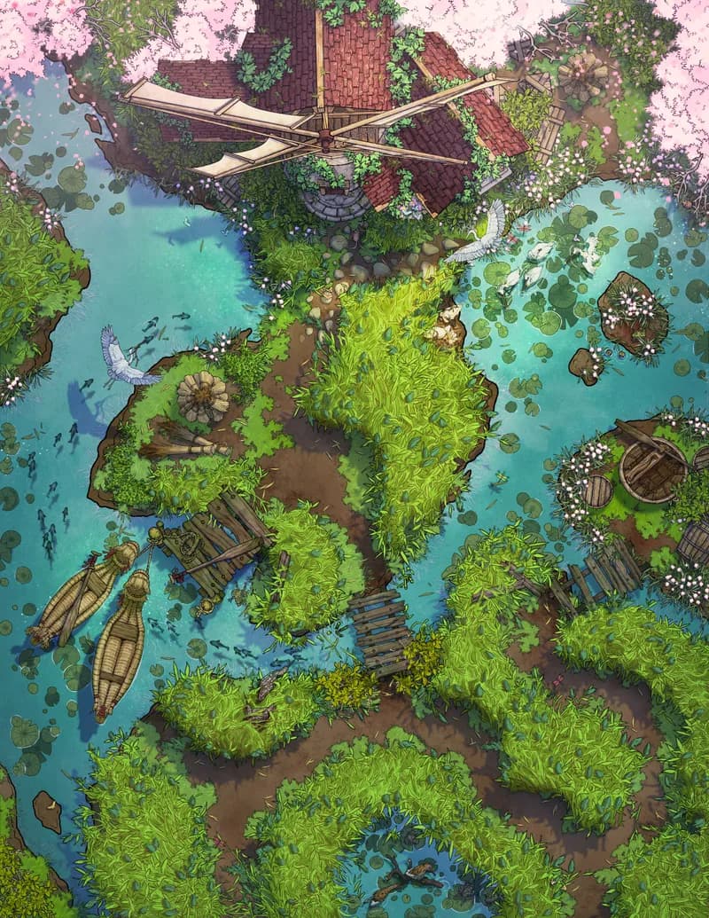 Mellow Marshland Mill map, Spring variant