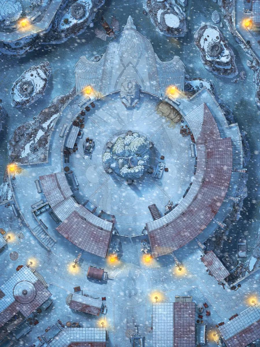 Hippogriff Postal Centre Exterior map, Winter variant