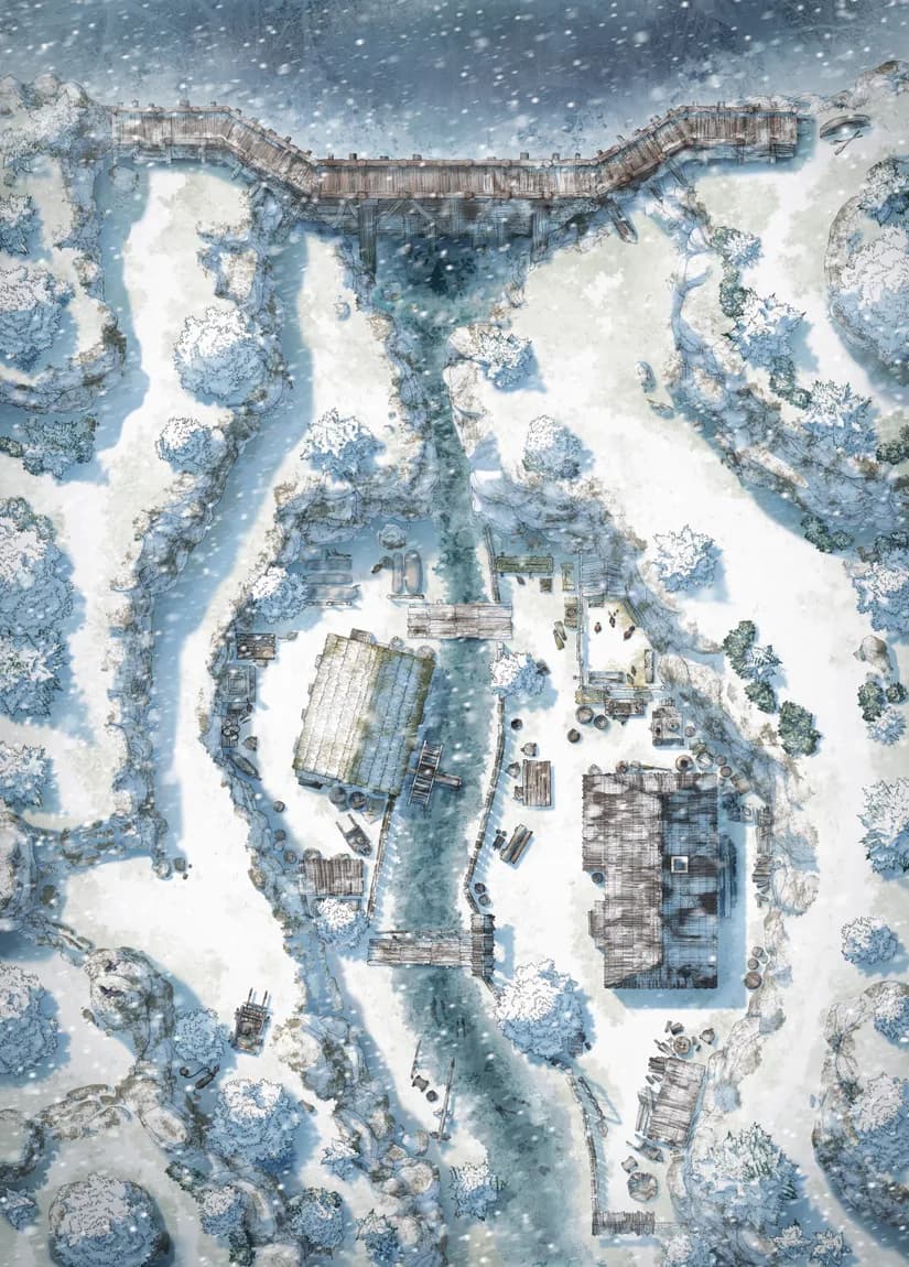Riverside Mill map, Winter variant