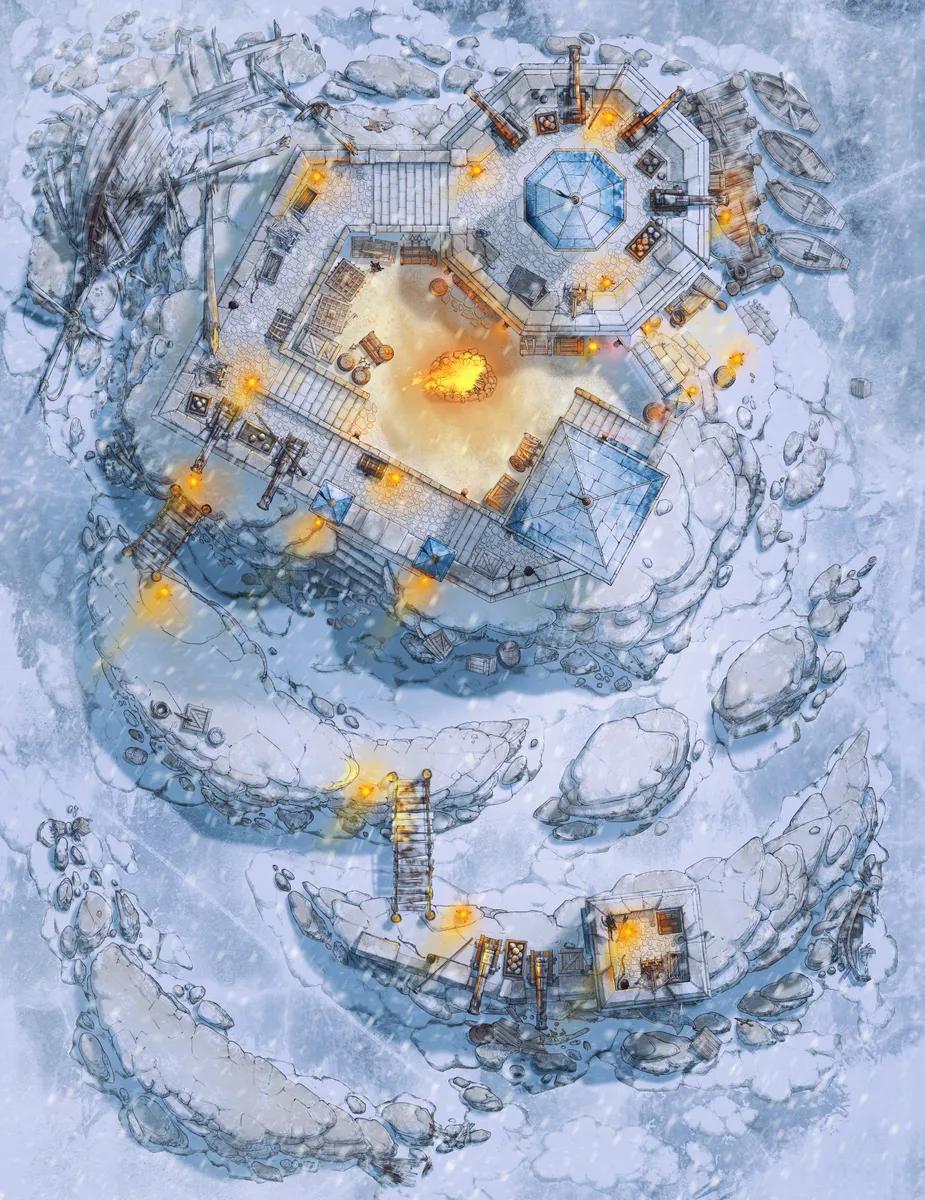 Tidal Isle Fort map, Winter variant