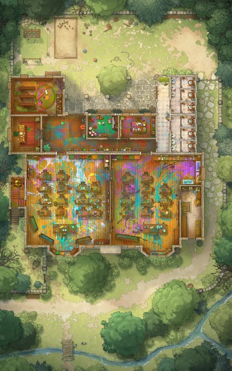 Quaint Village School map, Paint Party variant