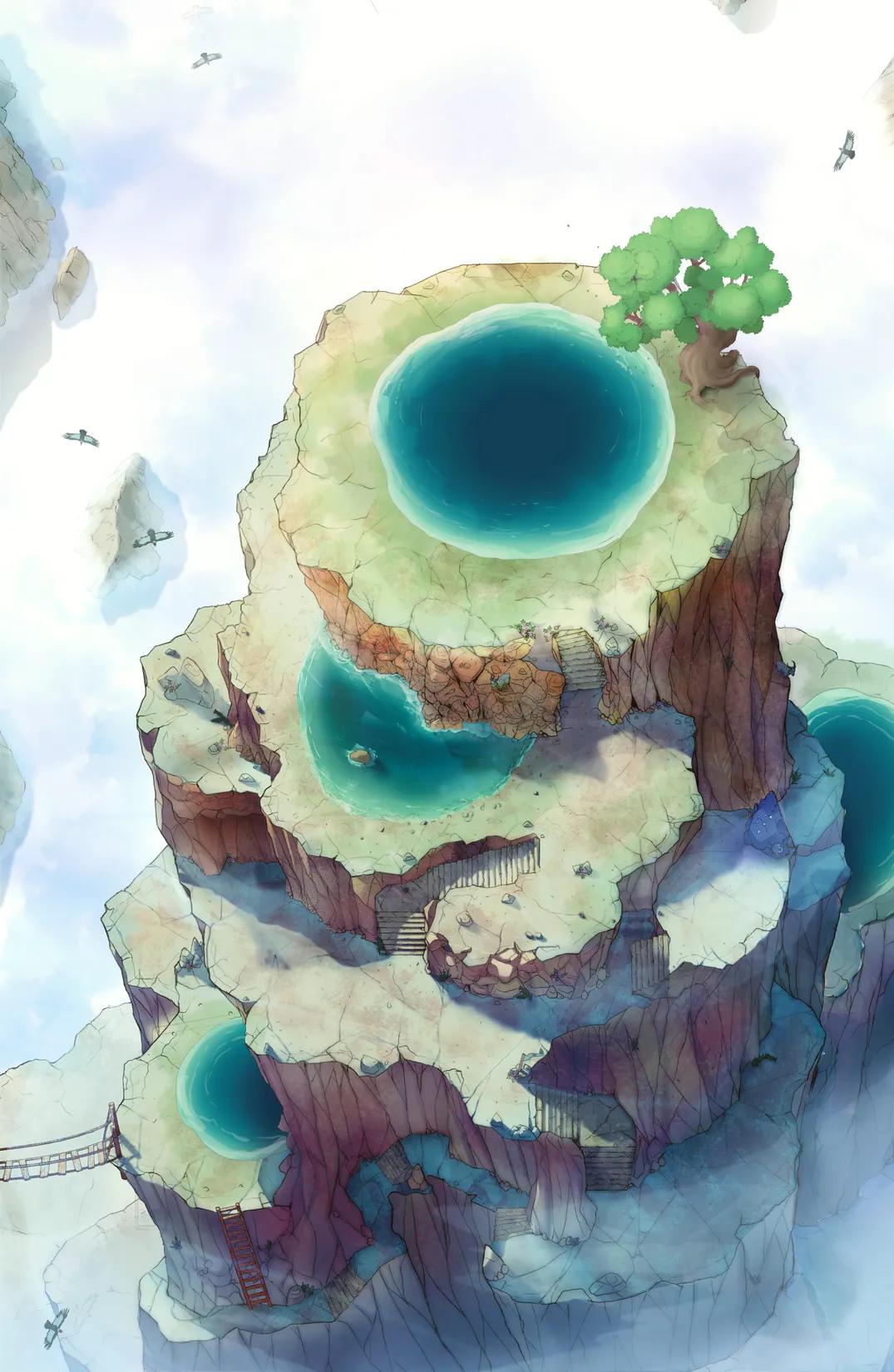 Mountaintop Observatory map, Regular Pond Day variant