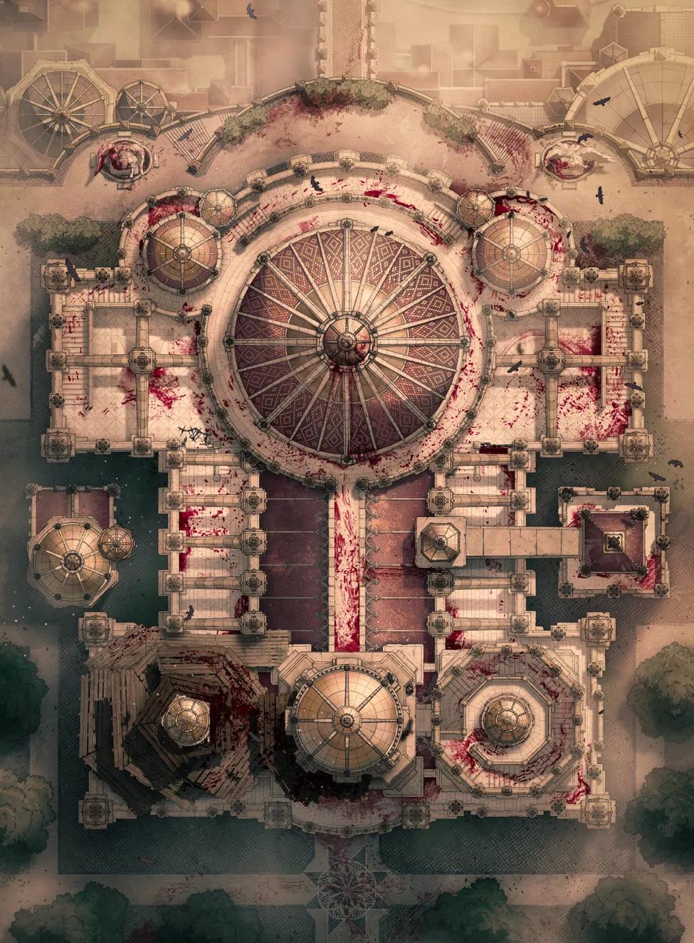 Golden Cathedral Rooftops map, Massacre variant