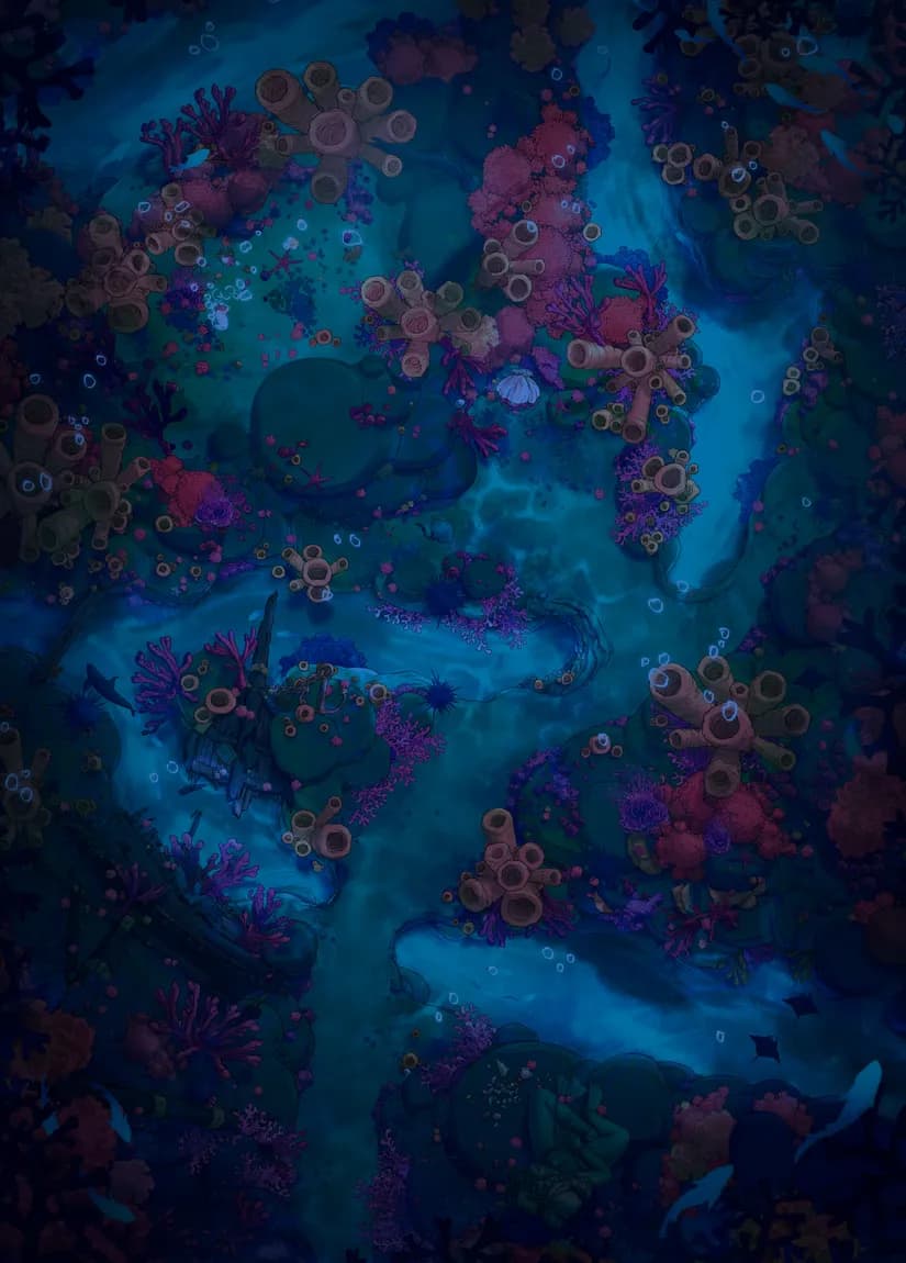 Coral Witch Cottage map, No Cottage Night variant