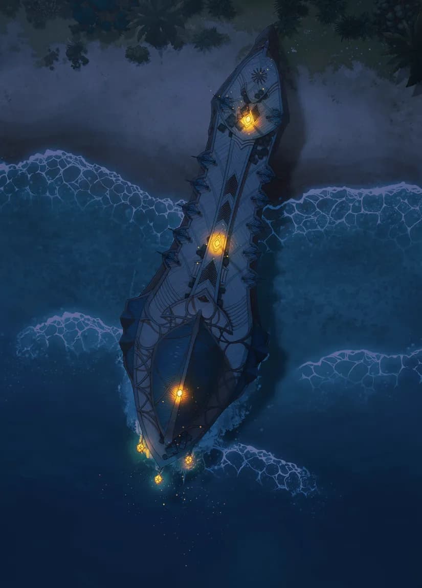 Drow Warship map, Ship Wreck Night variant