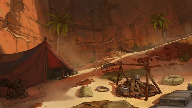 Desert Trading Camp map, Original Day variant
