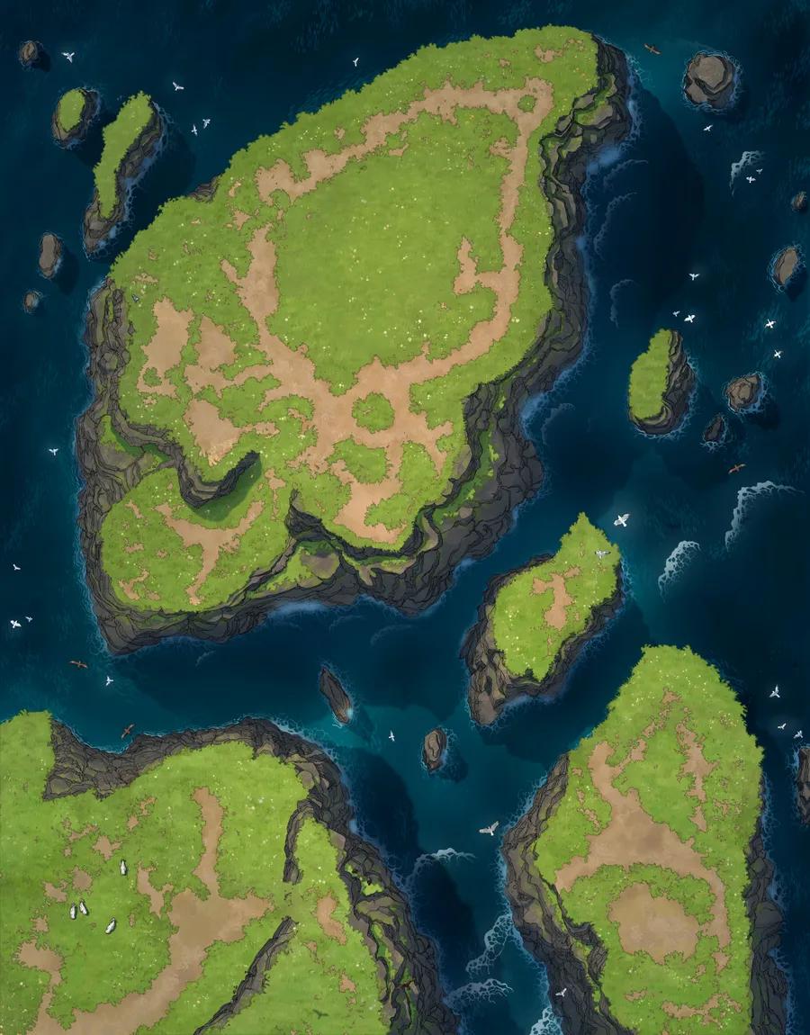 Druid Islands map, Natural Day variant