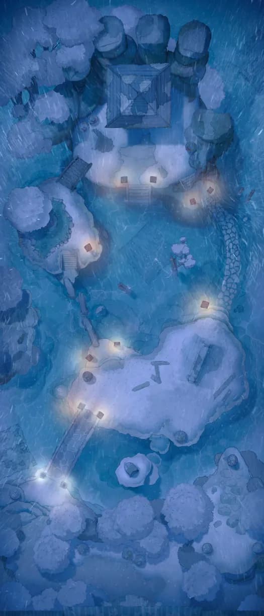 Zen Monastery map, Winter Night variant
