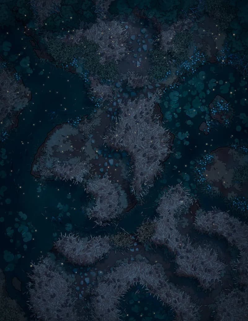 Mellow Marshland Mill map, Natural Night variant