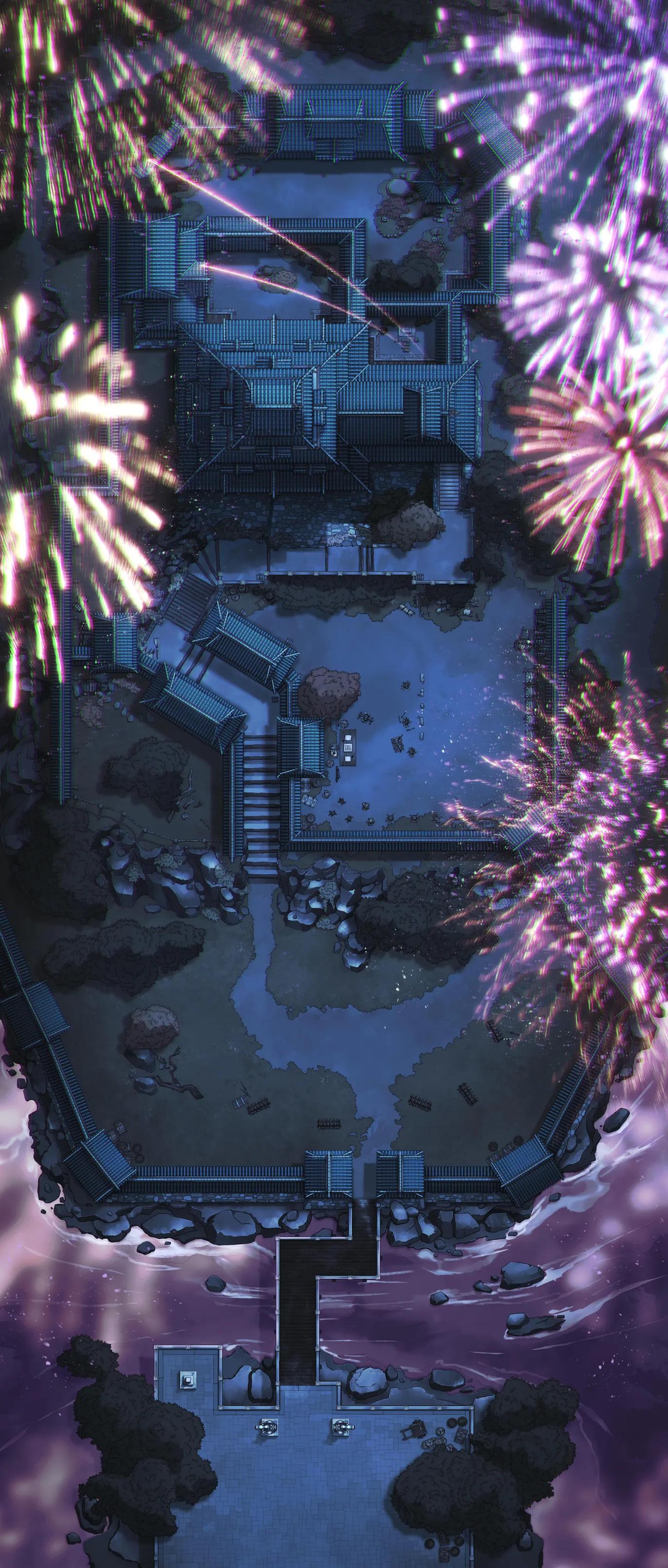 Japanese Castle Exterior map, Fireworks variant