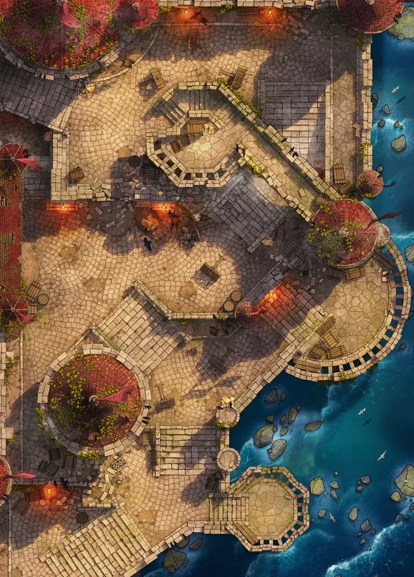 Castle Battlements map, Coastal Battlements variant