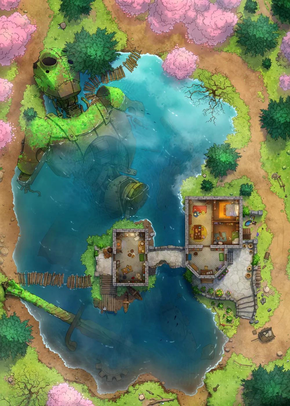 Rusty Robot Lake map, Spring variant