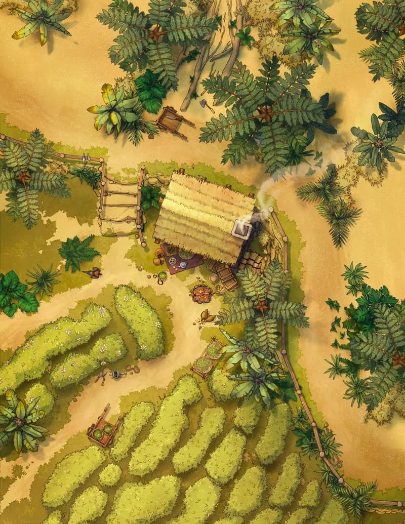 Secluded Tea Valley map, Desert variant