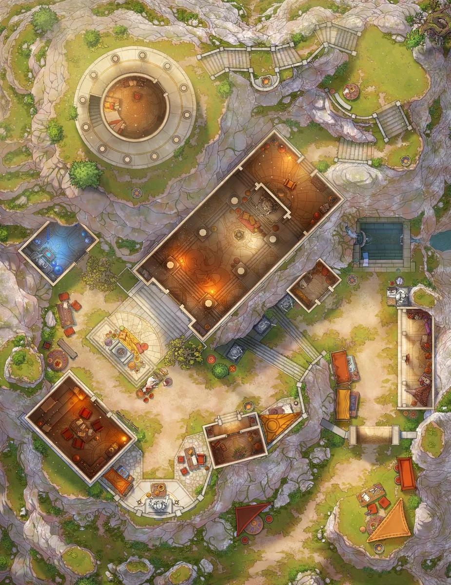 Temple of the Oracle map, Interiors Day variant