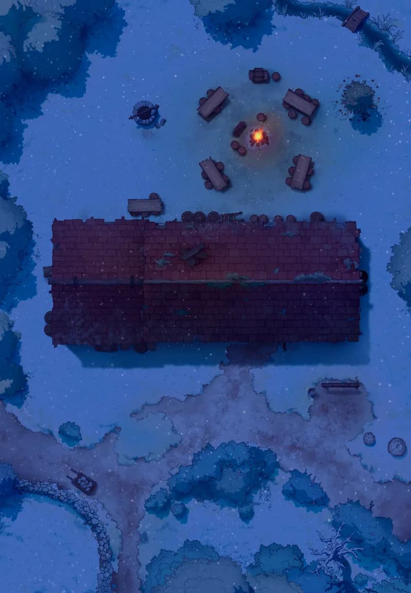 Ages of the Vale: Tavern map, Roof Winter Night variant