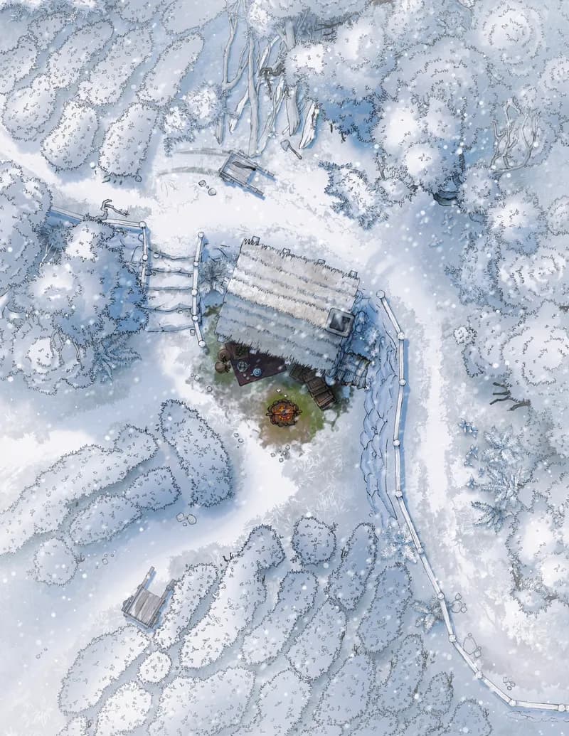 Secluded Tea Valley map, Winter variant