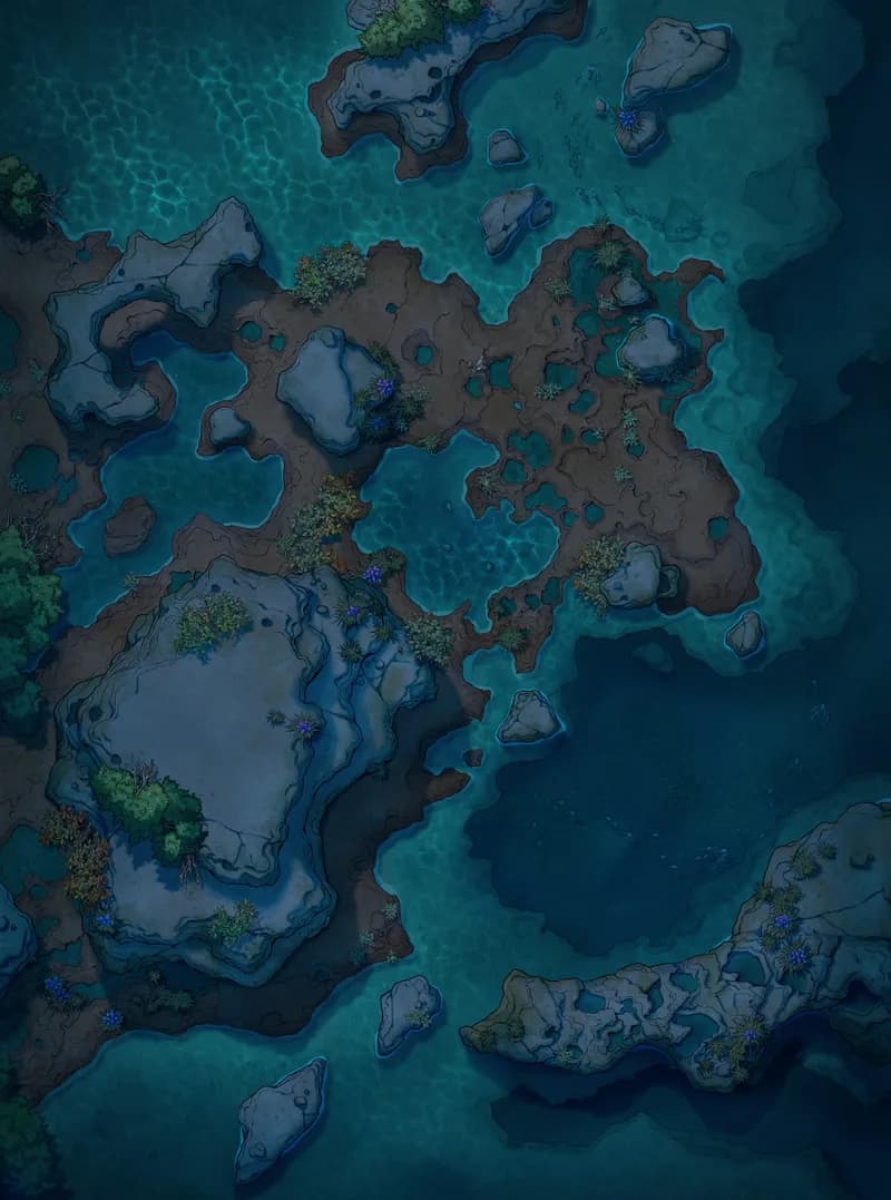 Siren's Shipwreck Shore map, Natural Night variant