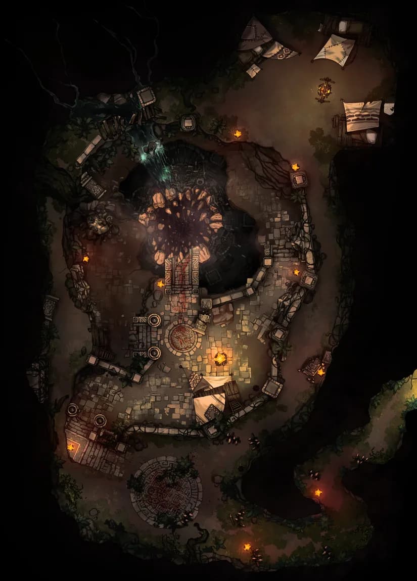 Jungle Cave Tunnel map, Sacrifice to the Maw variant