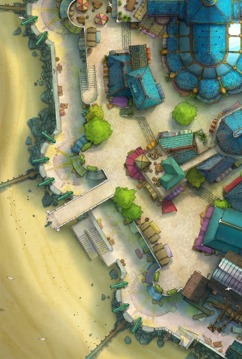 Beach Town map, Low Tide variant