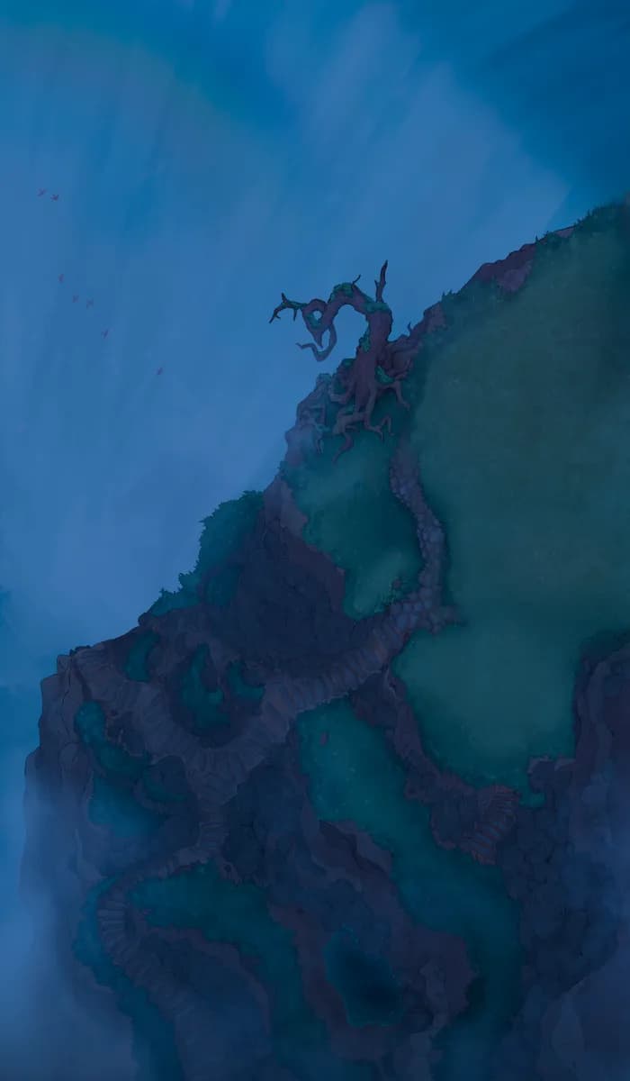 Wonderful Wizard Waterfall map, Natural Night variant
