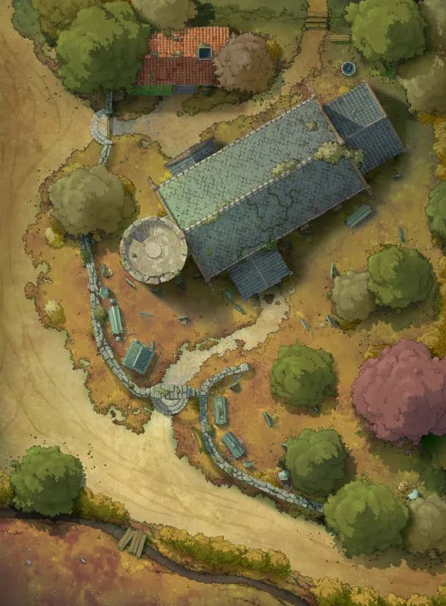 Peaceful Village Church map, Drought variant