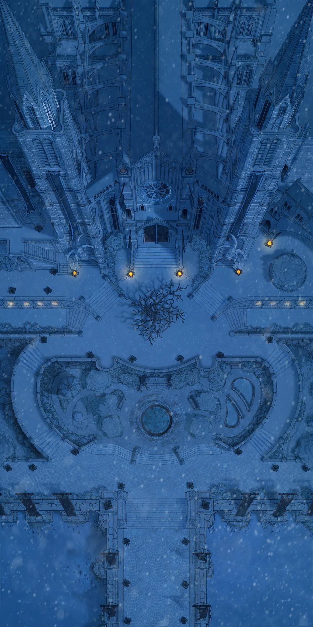 Grand Cathedral map, Winter Night variant