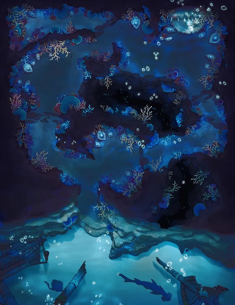 Coastal Caverns map, Underwater variant