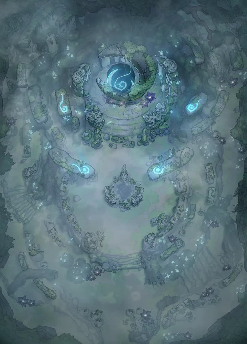 Mysterious Druid Grove map, Fog variant