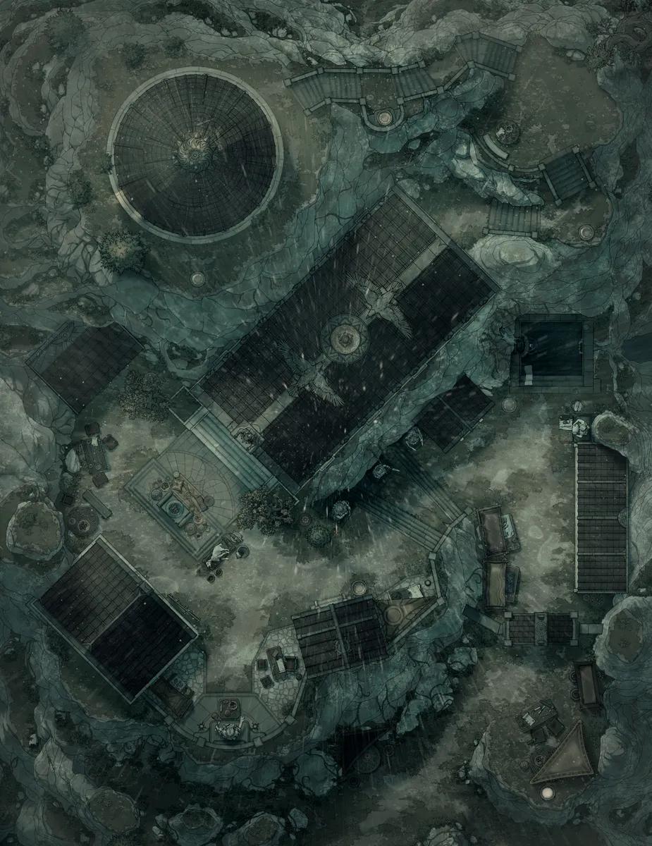 Temple of the Oracle map, Rain variant