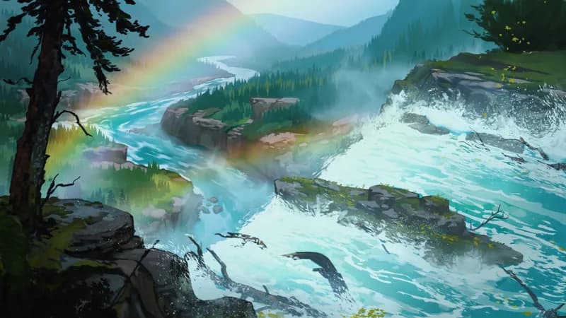 Impending Waterfall map, Rainbow variant