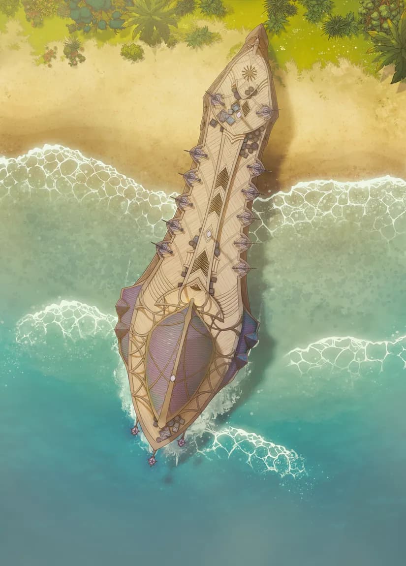 Drow Warship map, Ship Wreck Day variant