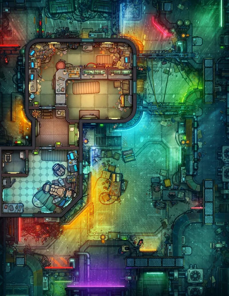 Cyberpunk Electronics Shop map, Original Rain Interior variant